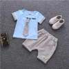 Baby Boy Tie Bow Summer New Kids Cotton Cute Sets Baby Boy Outfit Costumes - honeylives