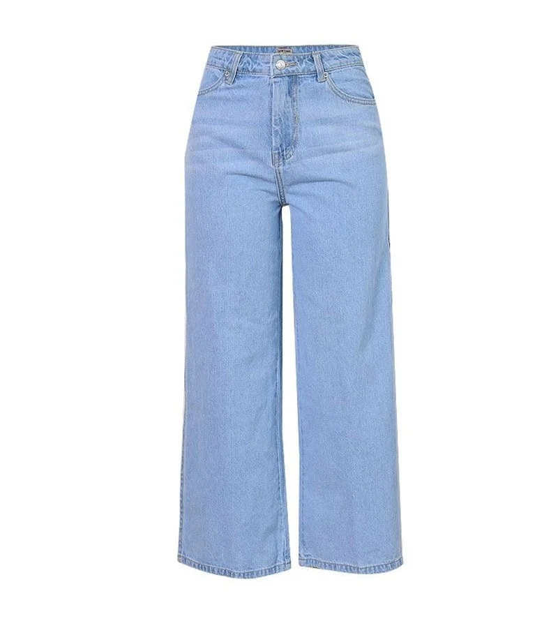 Summer Casual High-cut Wide-leg Crop Jeans