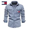 2025 Tommy Hilfiger kurtka jeansowa męska modna casualowa kurtka nowy styl
