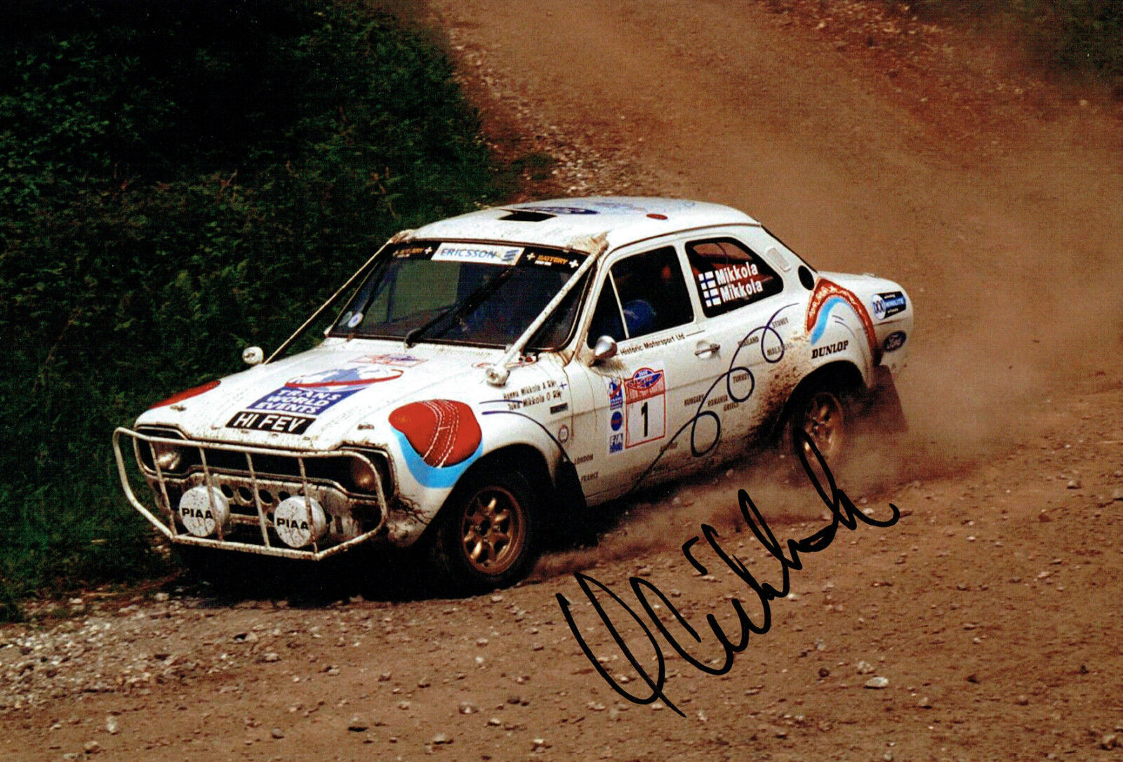 Hannu MIKKOLA SIGNED AUTOGRAPH 12x8 Photo Poster painting AFTAL COA Rally Driver Ford Escort RAC