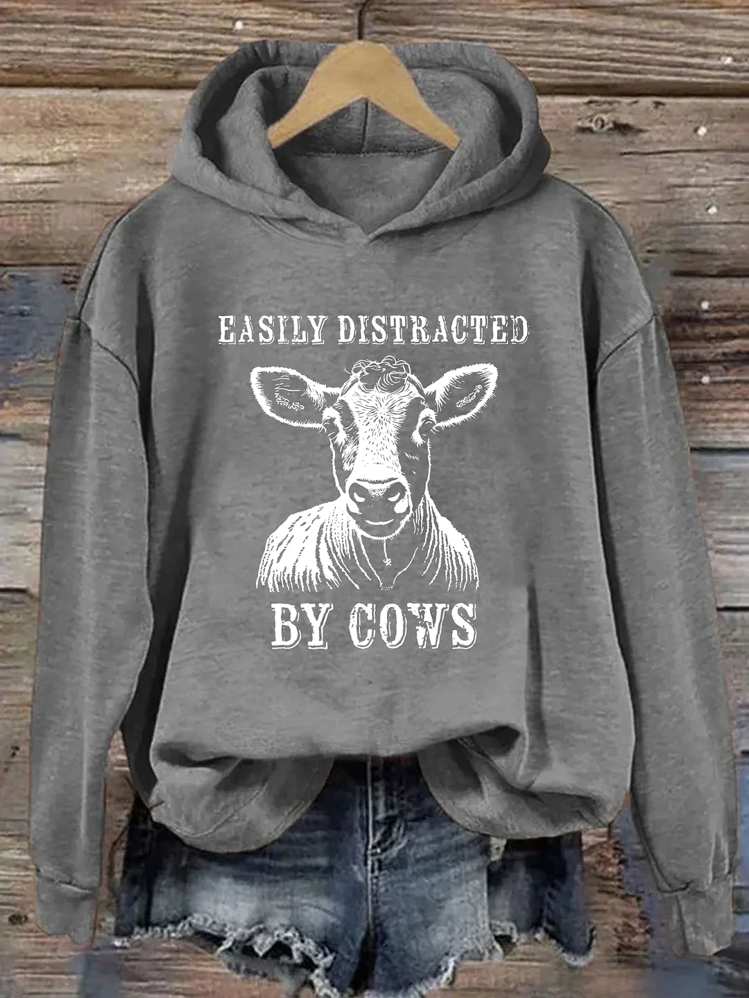 Easily Distracted By Cows Hoodie