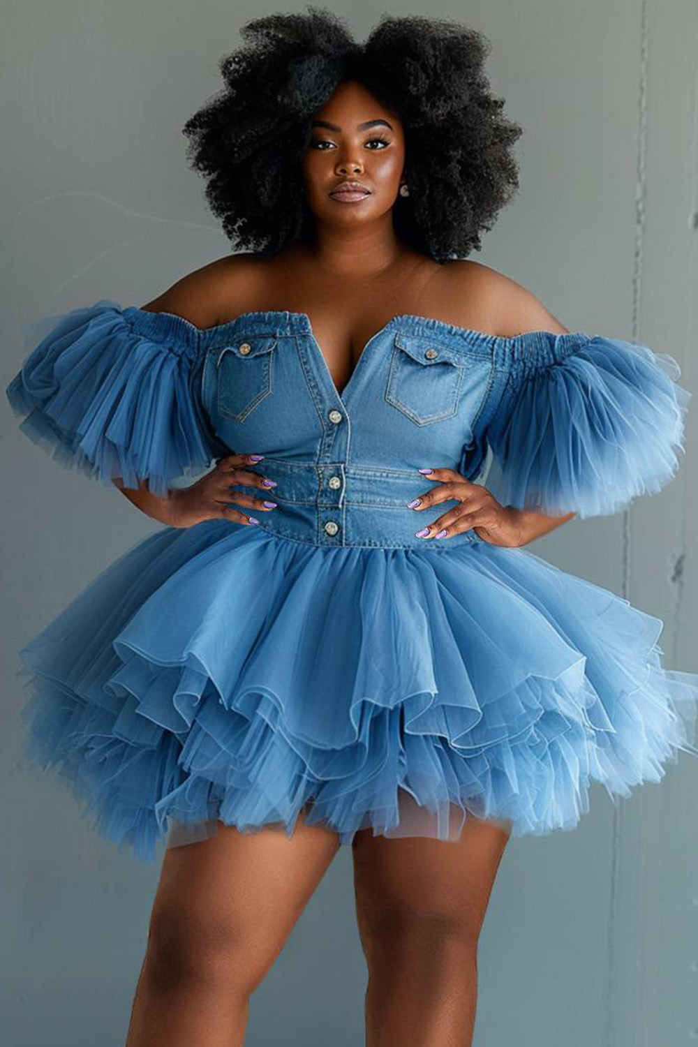 Xpluswear Design Plus Size Formal Elegant Purple Off The Shoulder Fold ...
