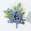 10PCS Blue Wedding Catering Bridal Groom Guests Corsage Boutonniere Wrist Artificial Flower Bouquets