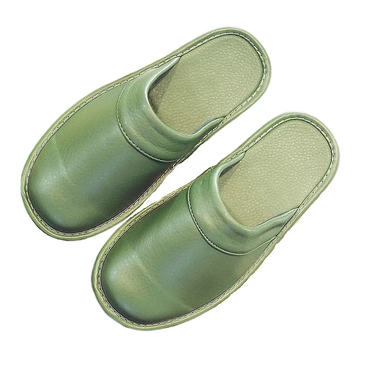 Leather Flat Men Slippers Light Odorless Leisure Shoes Radinnoo.com