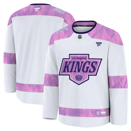 Youth Los Angeles Kings  White 2024 Hockey Fights Cancer Practice Jersey