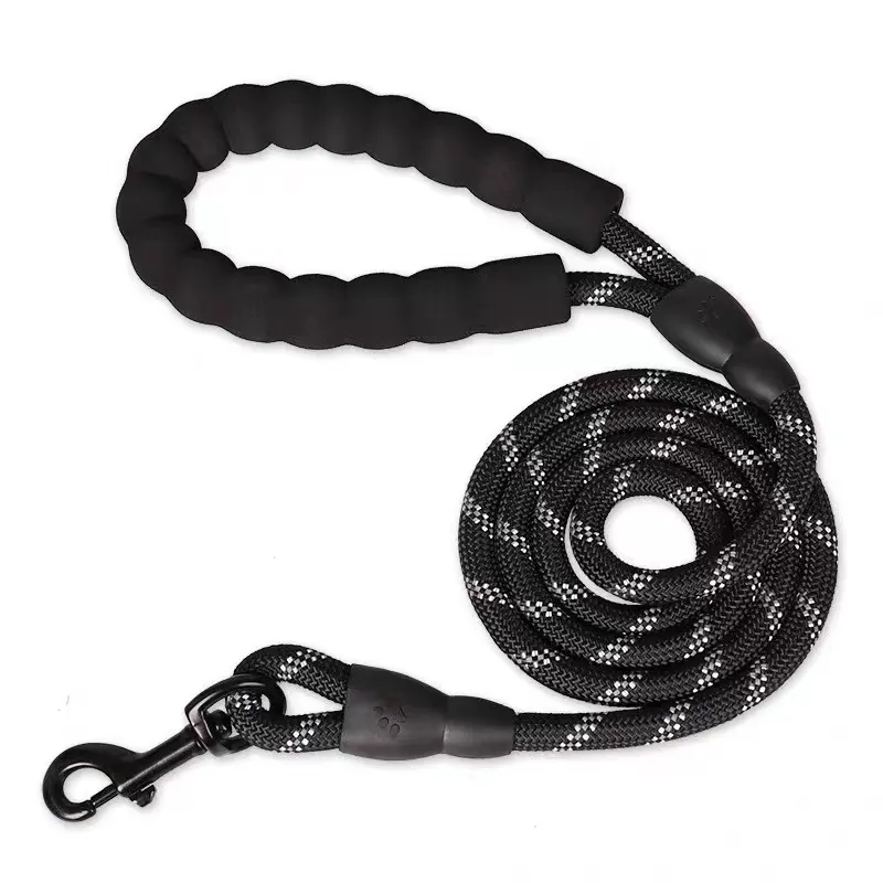 WOPOKY Heavy Duty Dog Leash — 5FT Reflective Rope Leash, Padded Handle, Safety Lock, 360° Swivel Clip, For Large & Medium Dogs