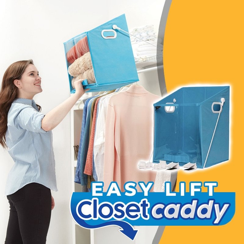 Closet Caddy Box Easy Lift Storage Box with Removable Lifting Arm for