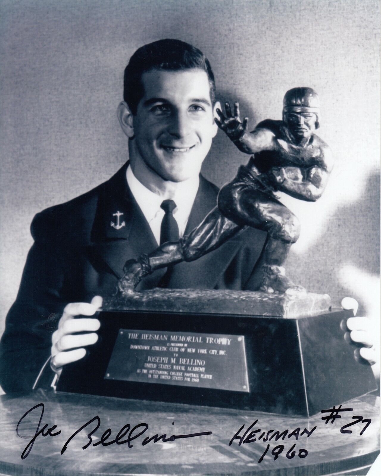 Joe Bellino 1960 Heisman #0 8X10 Signed Photo Poster painting w/ COA Navy