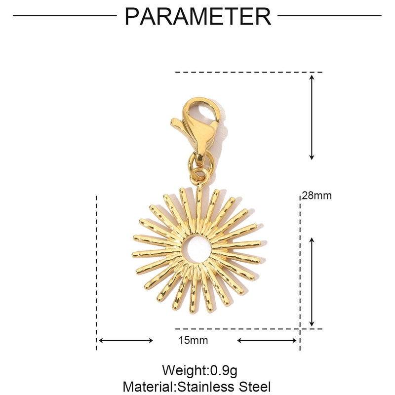 3 PCS/Package Titanium Steel Rhinestones Sun Moon Pendant Jewelry Accessories