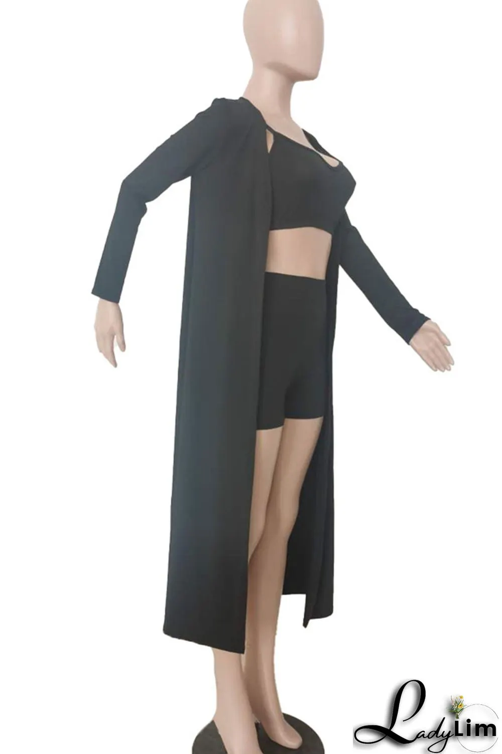 Apricot Sexy Solid Patchwork Long Sleeve Two Pieces