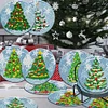 8pcs DIY Christmas Tree Diamond Painting Art Acrylic Coasters with Holder