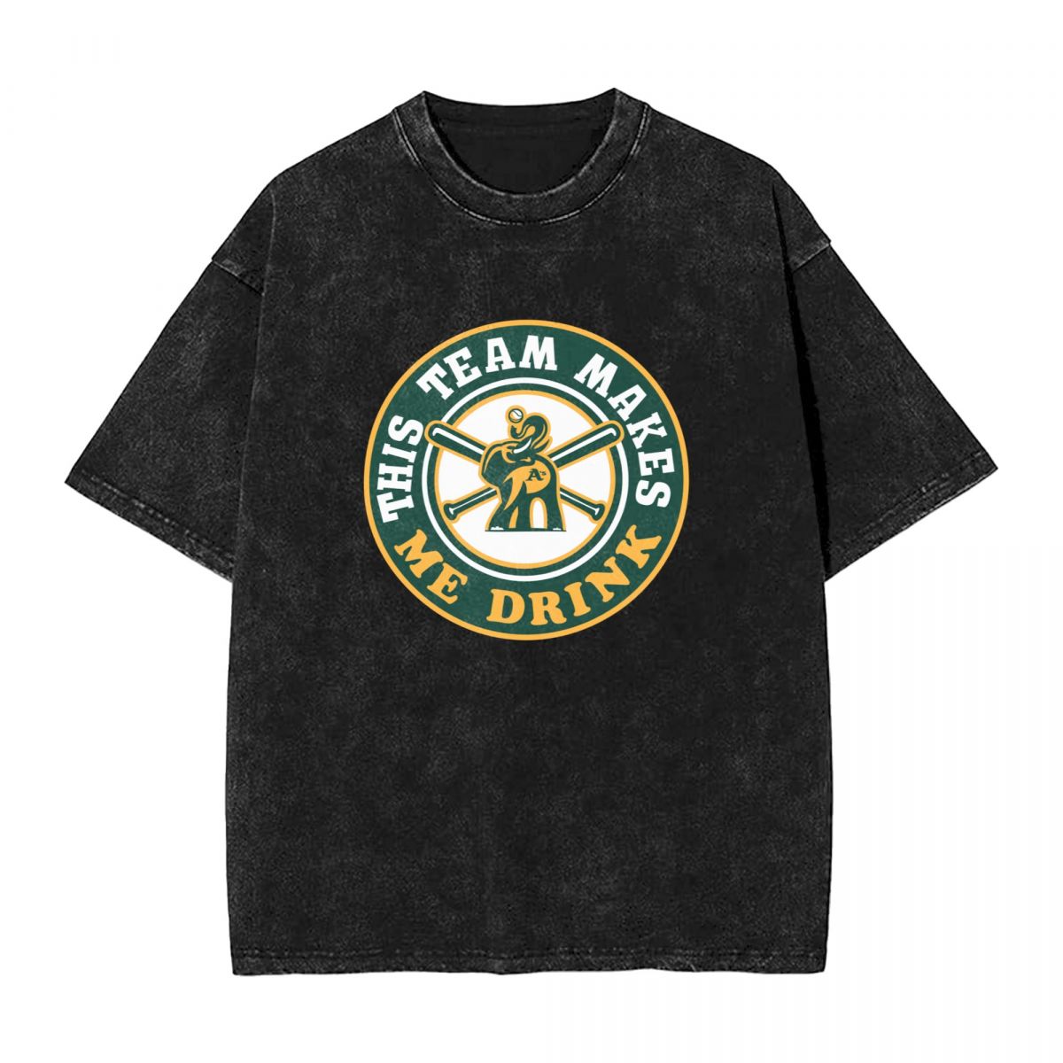 Oakland Athletics This Team Makes Me Drink Washed Oversized Vintage Men's T-Shirt
