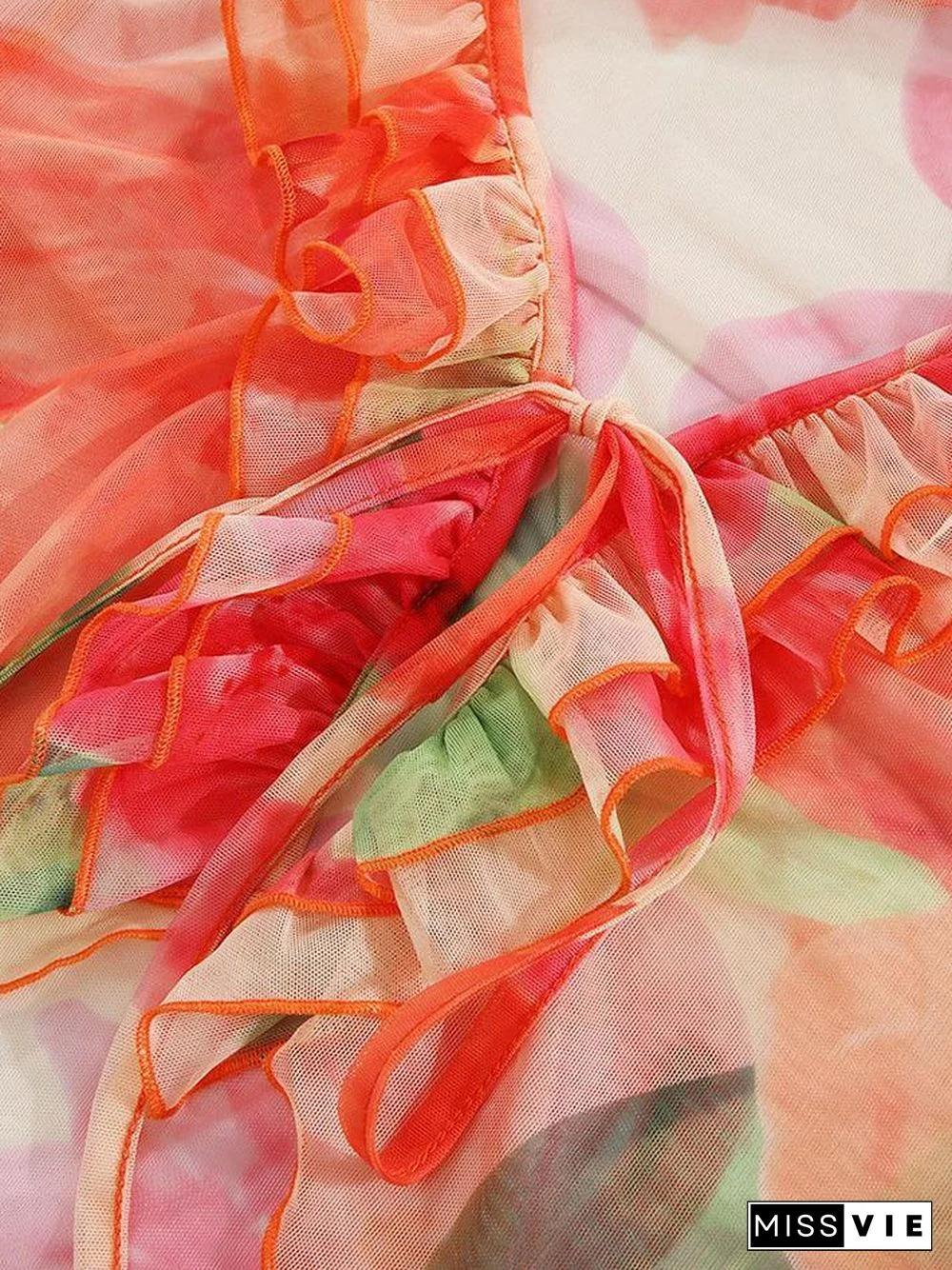 Plunge V Neck Chiffon Blouse