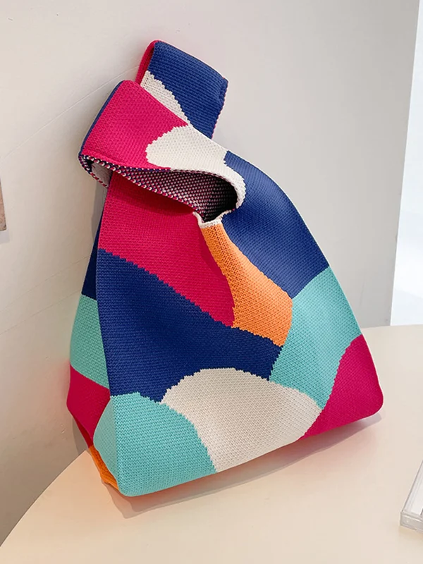 Striped Contrast Color Handbags Bags