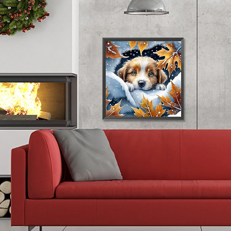 Snow Puppy 30*40cm(canvas) full round drill diamond painting