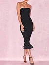 Bandeau Bodycon Off-The-Shoulder Midi Dress