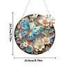 (US Only)2D Flat DIY Butterfly Diamond Art Pendant Window Hanging Art for Home Decor