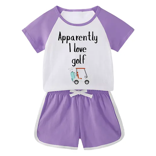 【18M-11Y】Toddler 'Apparently I Love Golf' 2-Piece Outfit