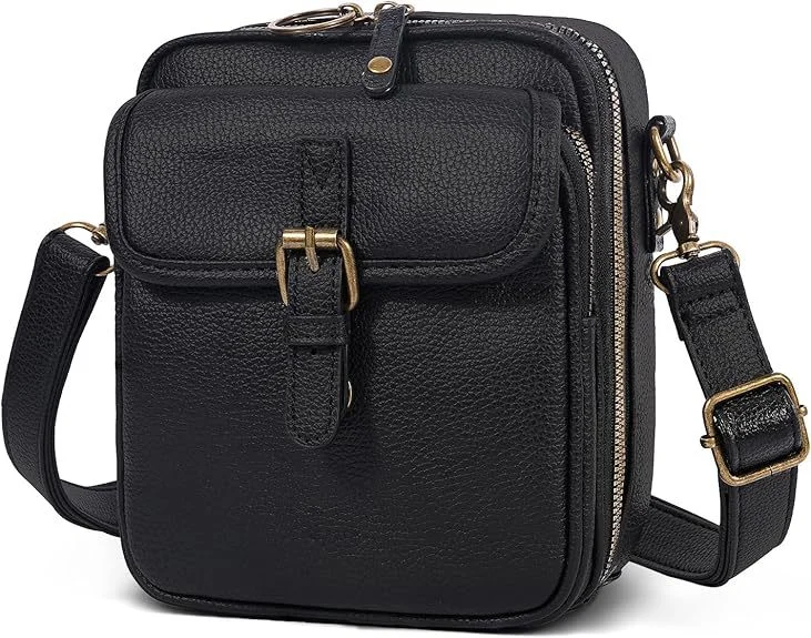 Leather Crossbody Bags for Women Anti-Theft Vegan Purse with Card Slots, Travel Shoulder Bag, Waterproof Crossbody Purse