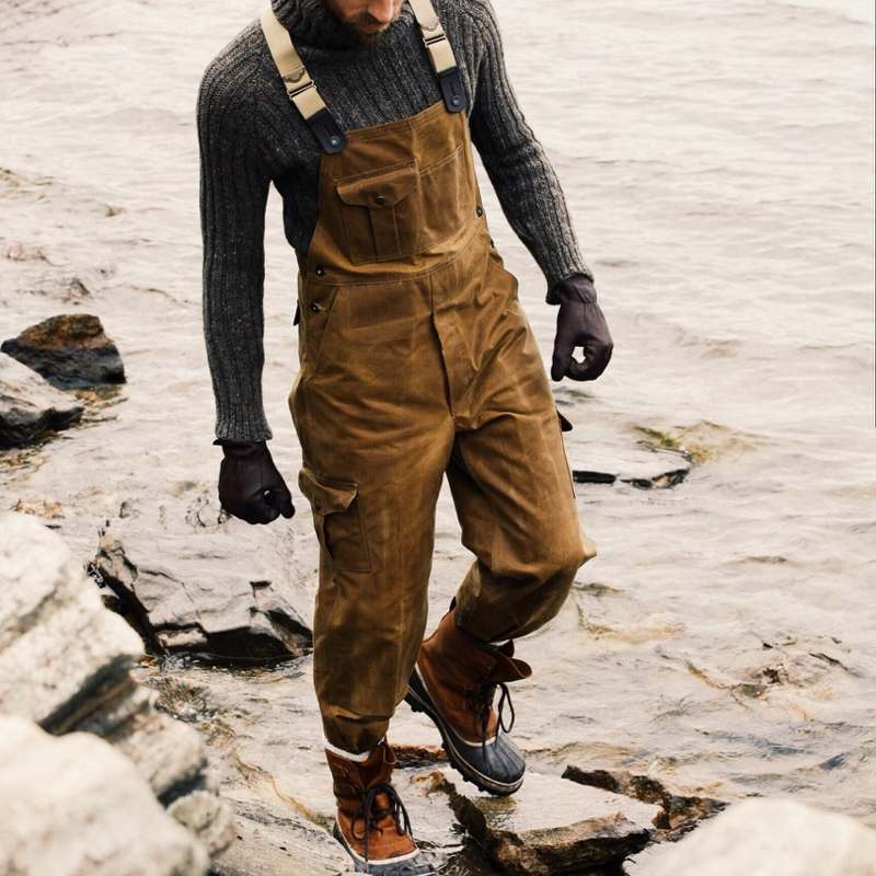 Vintage Brown Loose Corduroy Overalls