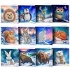 Snow Animals DIY Diamond Painting Greeting Cards with Envelopes