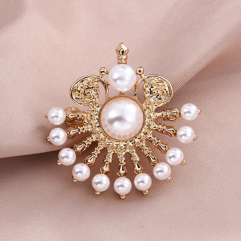 Luxurious Pin Geometric Alloy Inlay Artificial Pearls Rhinestones Women’S Brooches