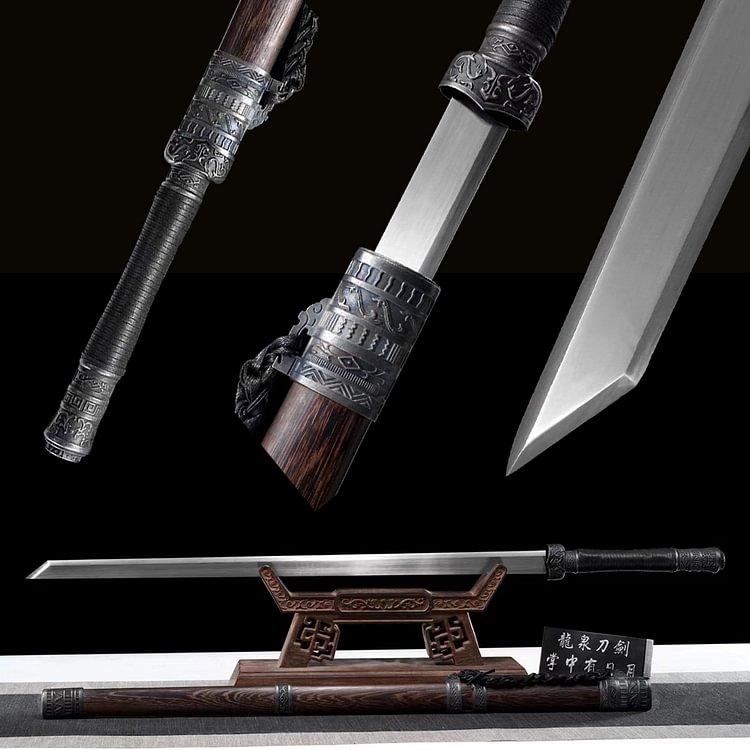 Rosewood sheath Samurai sword,black tsuba katana,silver blade Japan handmade,katana swords,best long katana,anime katana,cosplay sword，gift