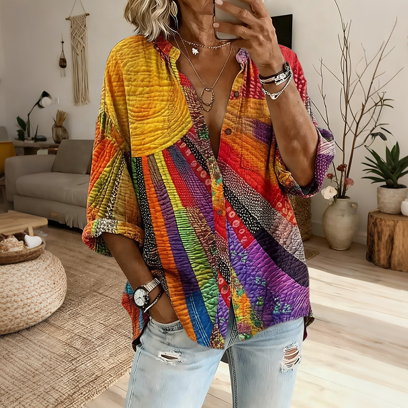 Comstylish Women's Colorful Sun Collage Art Print Short Sleeve Tshirt