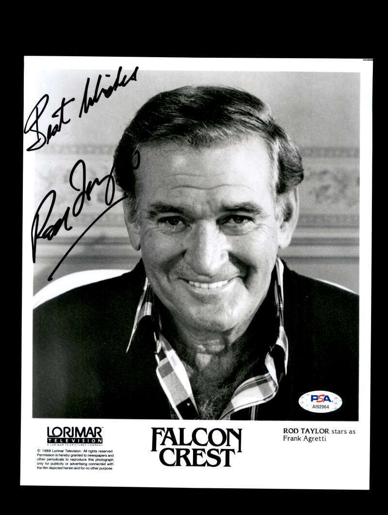 Rod Taylor PSA DNA Coa Signed 8x10 Falcon Crest Photo Poster painting Autograph