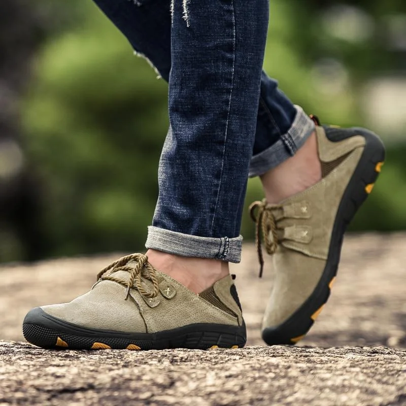 Men's Comfort Genuine Leather Loafers Shoes Suede Breathable Walking Shoes