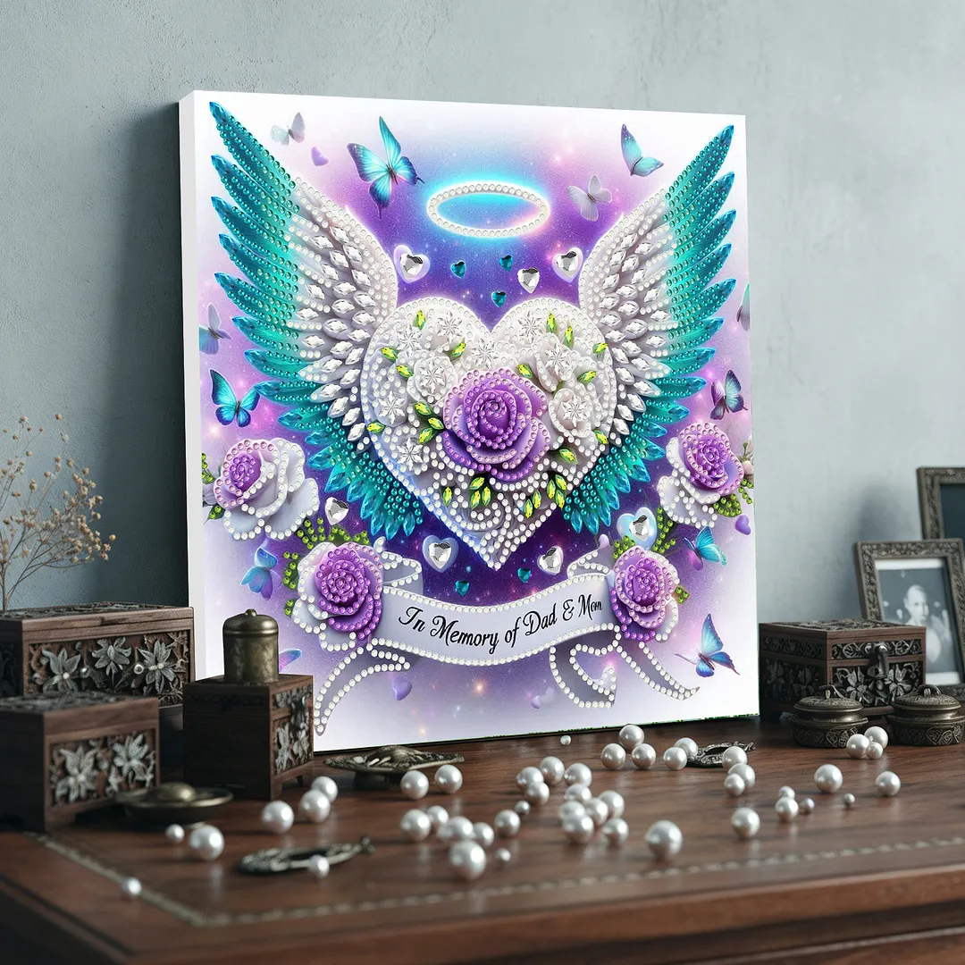 DIY Special Shape Drill Pearl Gem Diamond Art Painting Kit with Frame 9.84x9.84in Art Craft Pearl Diamond Painting for Adults Beginners Home Decor (BK37)