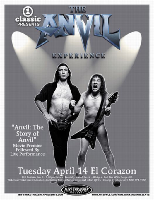 ANVIL 2009 Gig POSTER Seattle Washington Concert