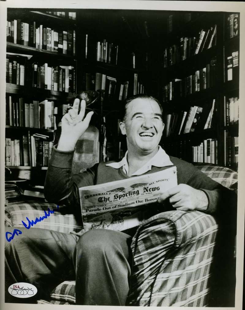 Ad Happy Chandler Jsa Cert Sticker Signed 8x10 Photo Poster painting Authentic Autograph