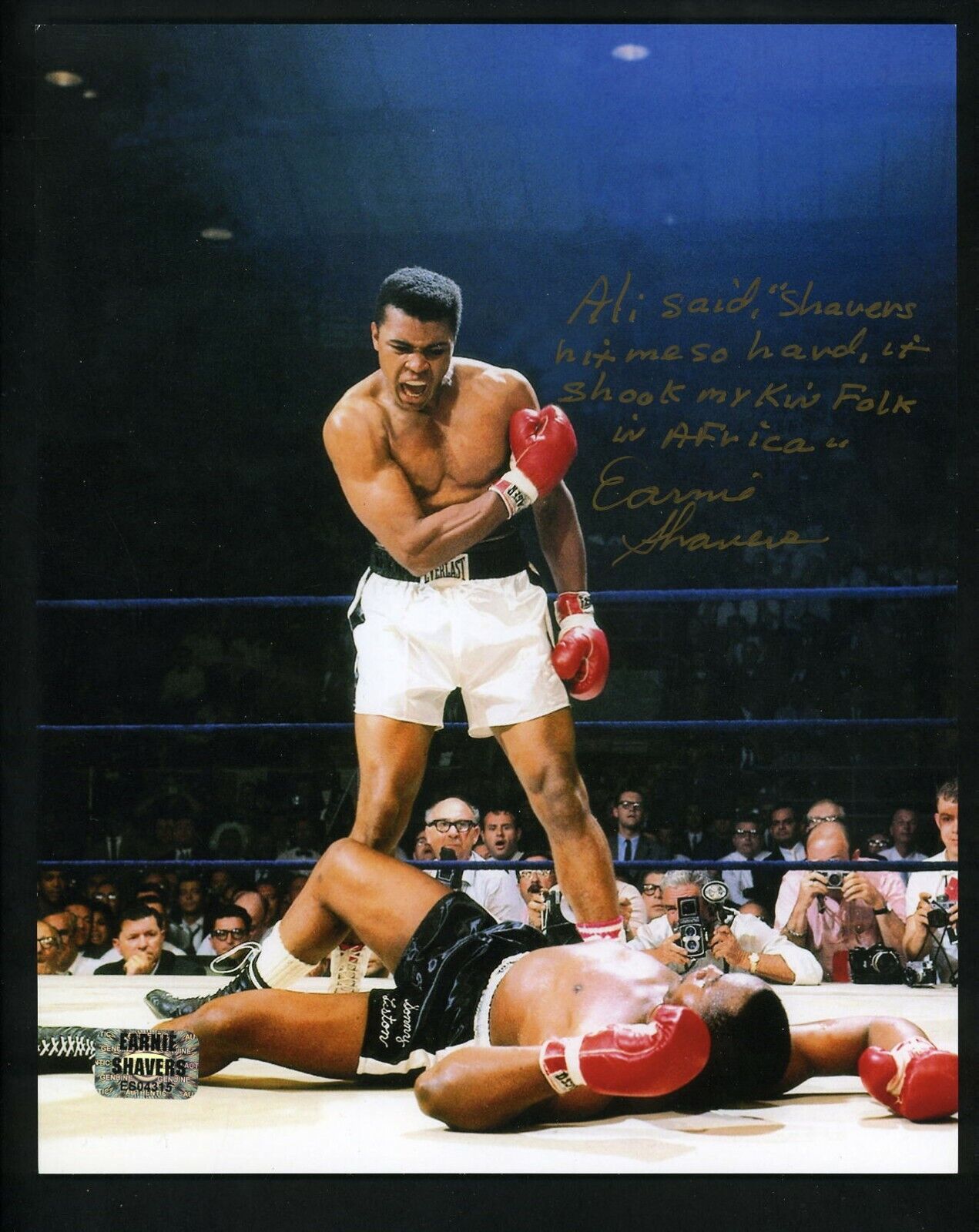 Ernie Shavers Signed Autographed 8 x 10 Photo Poster painting with Muhammad Ali inscription