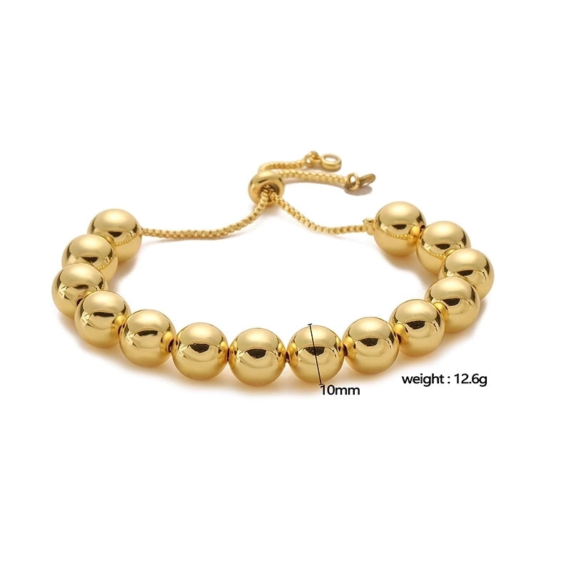 Copper 18K Gold Plated Plating Round Bracelets