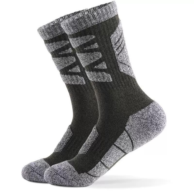 Outdoor Sports Socks With Thickened Towel Sole For Mountaineering Shock Absorption Hiking And Running Mid-tube Socks