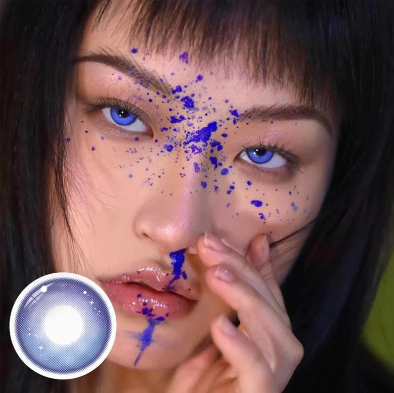 Genshin Galaxy Blue Violet Yearly Colored Contact Lenses