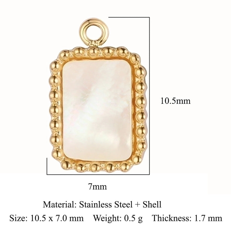 3 Pieces Retro Solid Color Stainless Steel Plating Inlay Rhinestones 18k Gold Plated Charms Jewelry Accessories