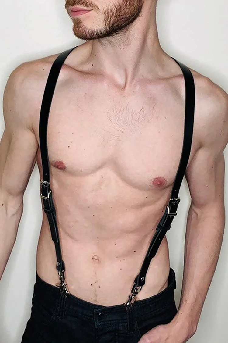 PU Leather Belt Buckle Adjustable Body Harness