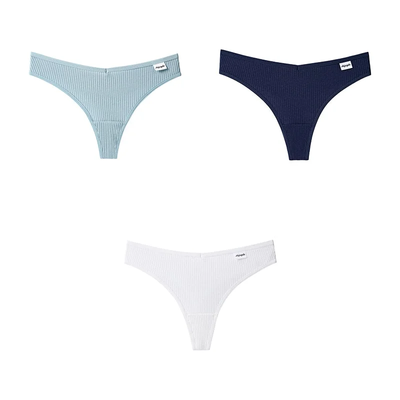 3pcs Women Cotton Panties Sexy Sports Underwear For Woman Lady T-back Female Thongs Cotton Lingerie Woman Intimates New BANNIROU
