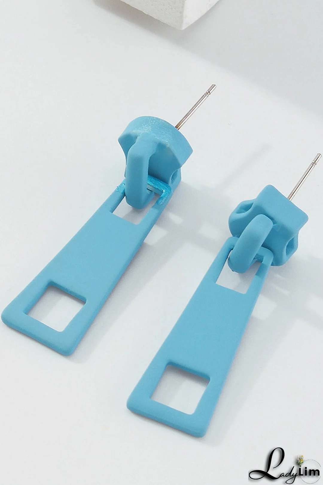 Candy Color Metal Zipper Earrings