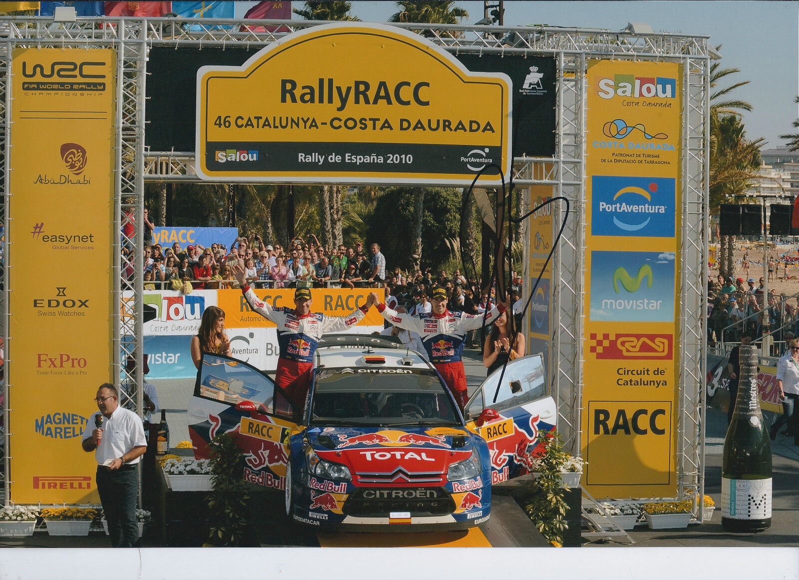 Dani SORDO Signed 12x8 Photo Poster painting Autograph AFTAL COA Citroen World Rally Winner RARE