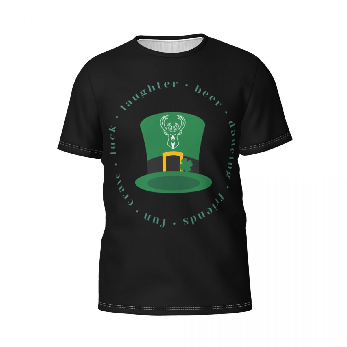 Milwaukee Bucks Green Lucky St Patrick's Day Printed Men's T-Shirt
