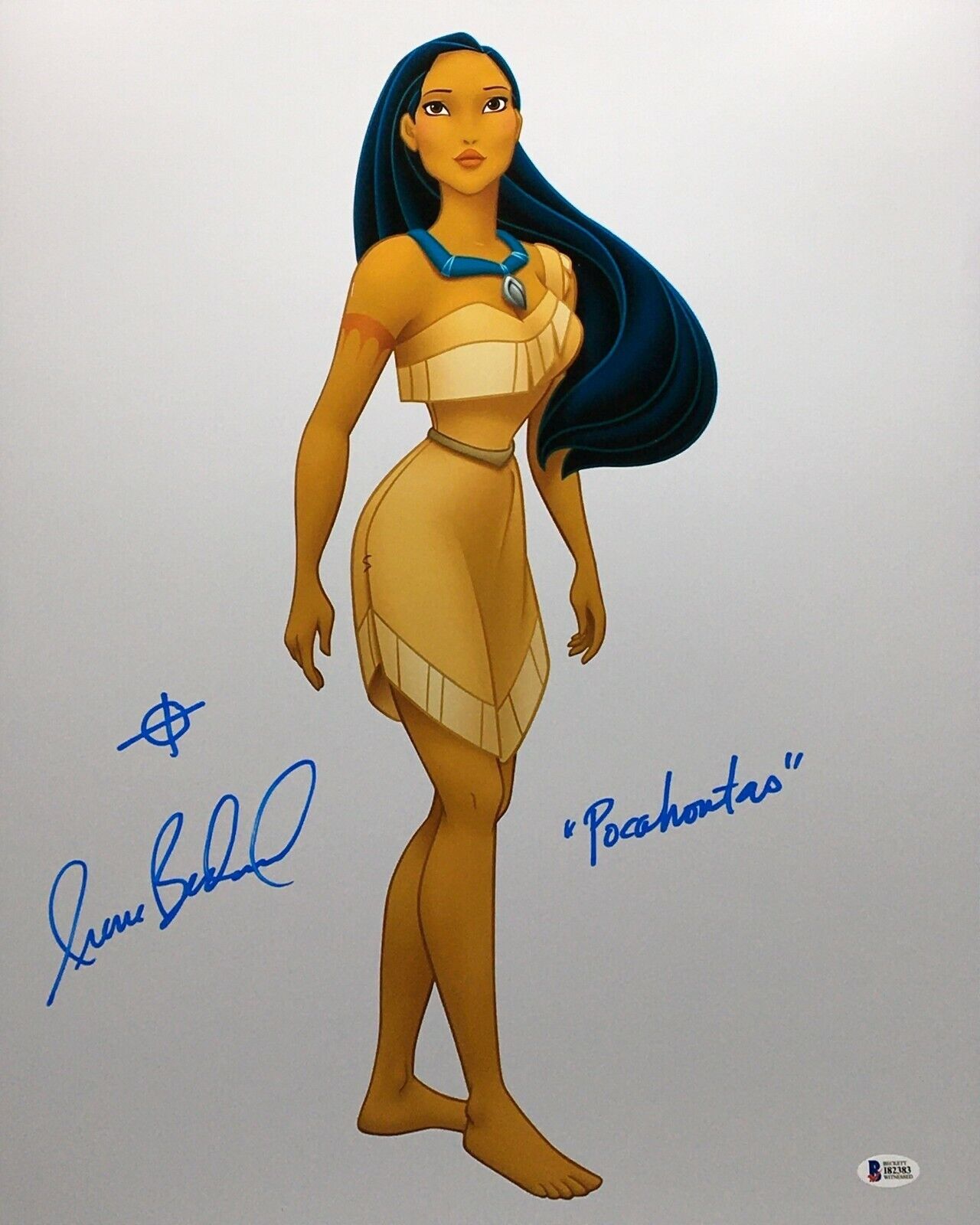 Irene Bedard Signed Pocahontas Metallic/Chrome 16x20 Photo Poster painting Beckett I82383