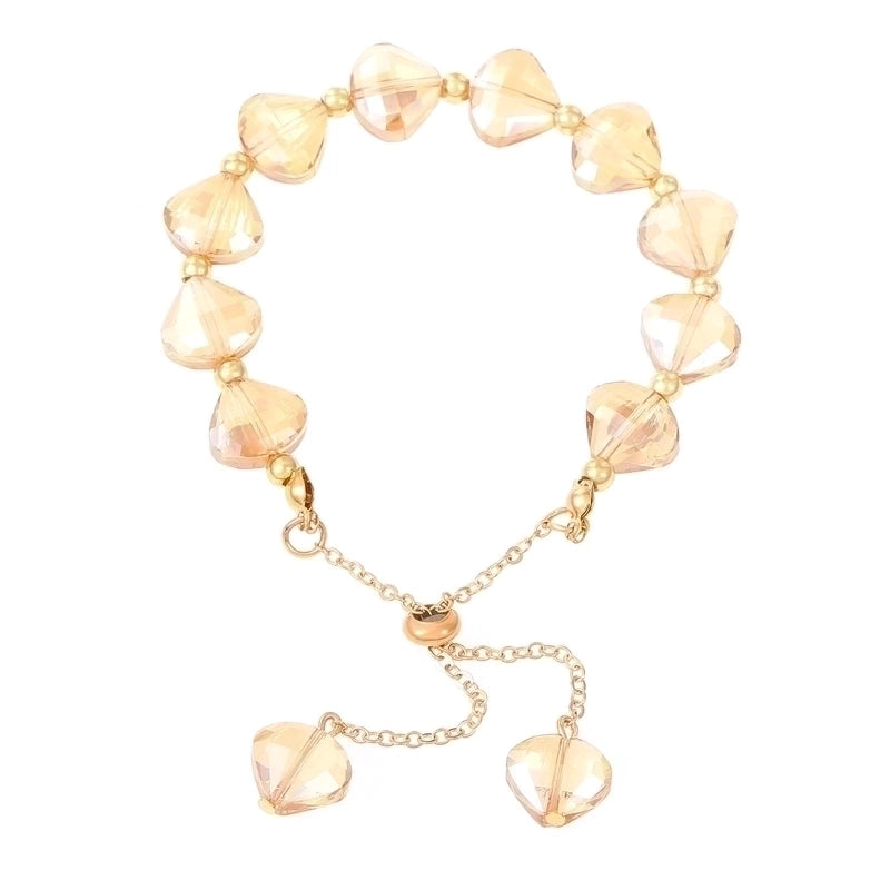 INS Style Beach Minimalist Solid Color Artificial Crystal Copper Clad Iron Bracelets In Bulk