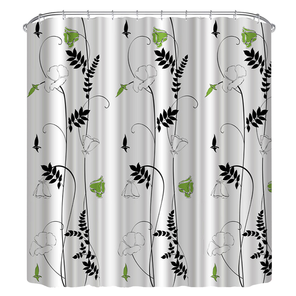 

3D Flower Shower Curtain Waterproof Bathroom Cover Curtains with 12 Hooks, 501 Original