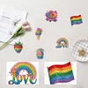 6Pcs Acrylic Special Shape Rainbow Rose Diamond Painting Fridge Magnets