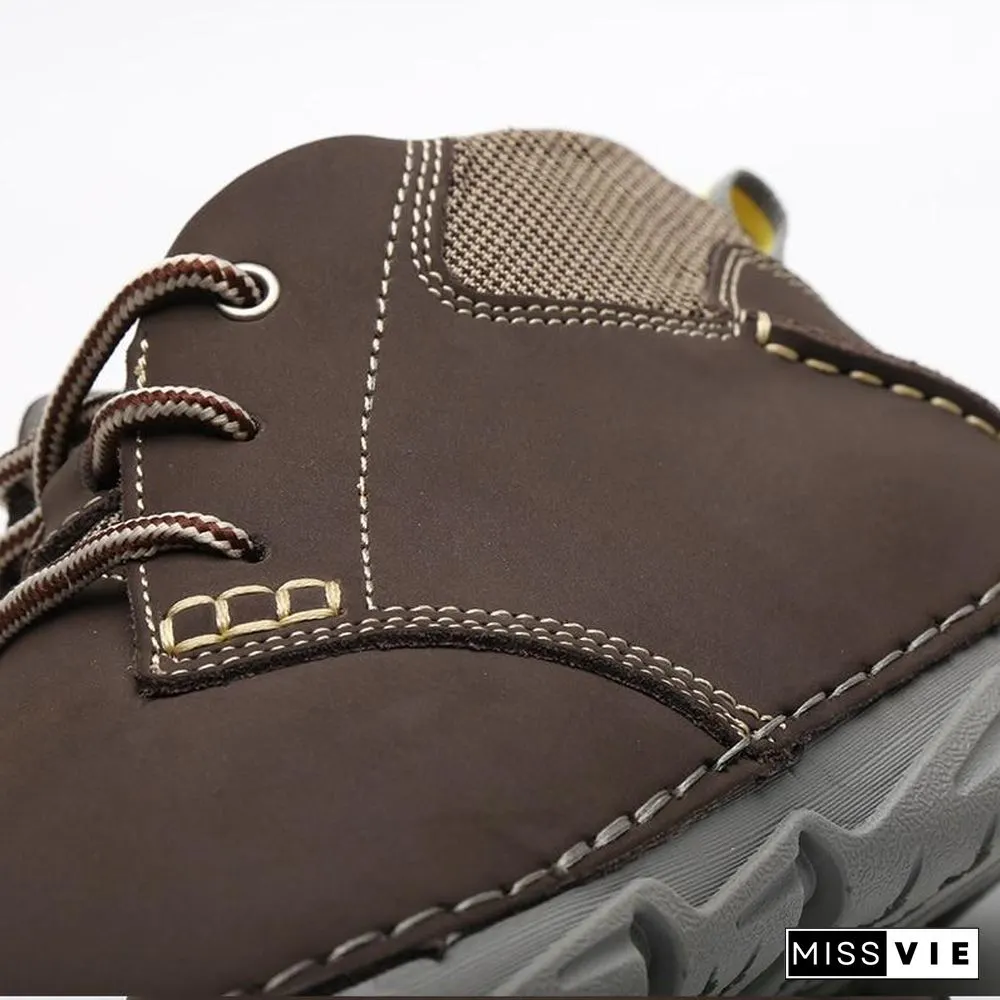 Men Ankle Boots Fashion Men Shoe Vintage Style Leather Male Outdoor Casual Boots Work Footwear