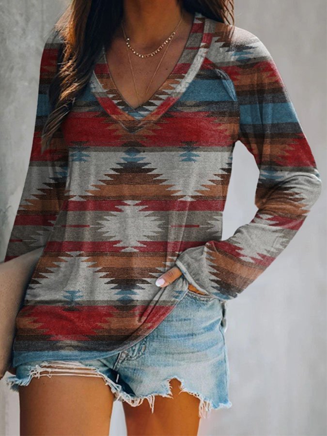 Vintage Print Long Sleeve T-Shirt