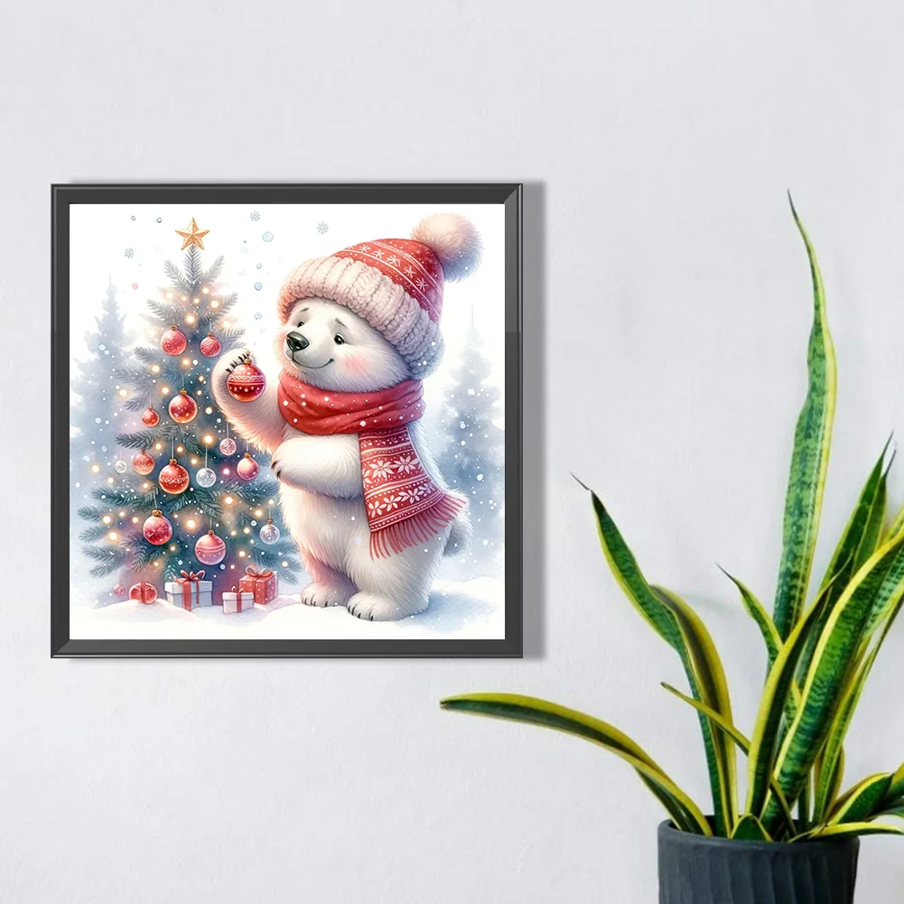 Diamond Painting - Full Square Drill - Christmas Bear(Canvas|30*30cm)